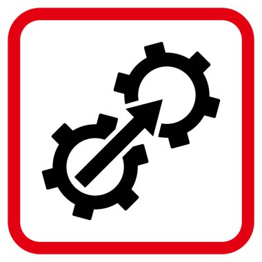 Dişli Tümleştirme vektör simgesi bir çerçeve içinde
