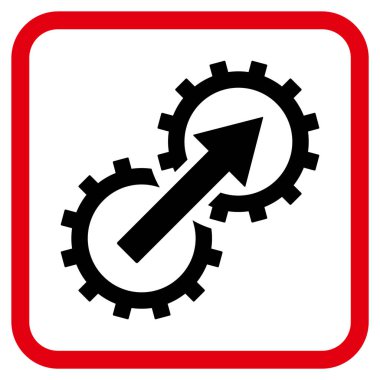 Dişli Tümleştirme vektör simgesi bir çerçeve içinde