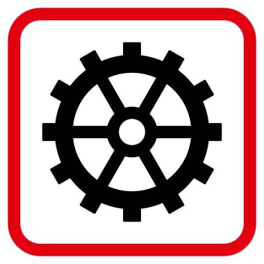 Dişli vektör simgesi bir çerçeve içinde