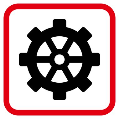 Dişli vektör simgesi bir çerçeve içinde