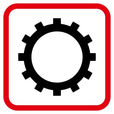 Dişli vektör simgesi bir çerçeve içinde