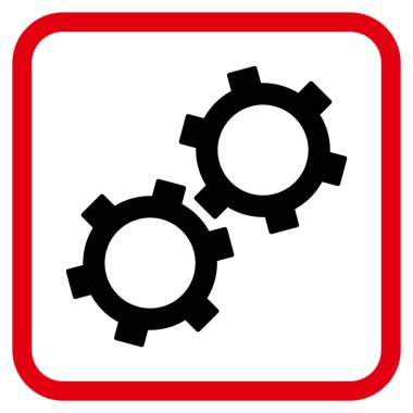 Gears'ı vektör simgesi bir çerçeve içinde