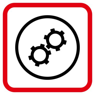 Gears'ı vektör simgesi bir çerçeve içinde