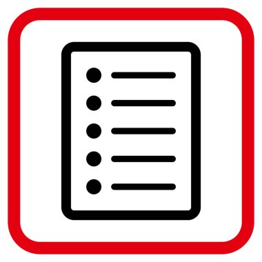 Liste sayfa vektör simgesi bir çerçeve içinde