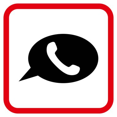 Telefon iletisi vektör simgesi bir çerçeve içinde