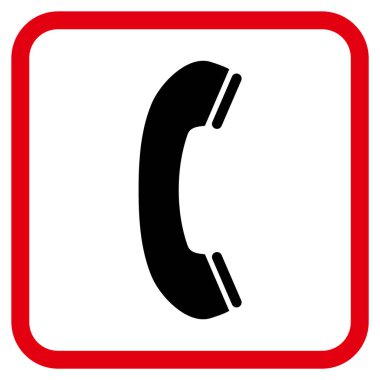Telefon alıcı vektör simgesi bir çerçeve içinde