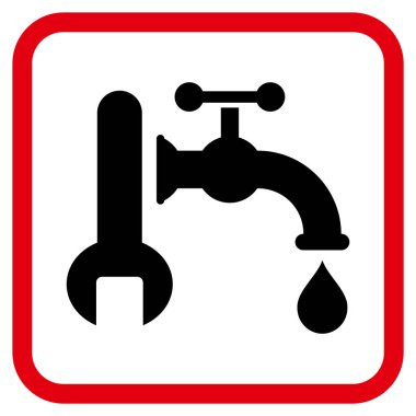 Sıhhi tesisat vektör simgesi bir çerçeve içinde