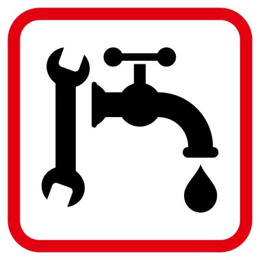 Sıhhi tesisat vektör simgesi bir çerçeve içinde