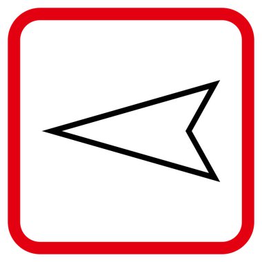 İşaretçi sol vektör simgesi bir çerçeve içinde