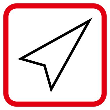 İşaretçiyi doğru yukarı vektör simgesi bir çerçeve içinde