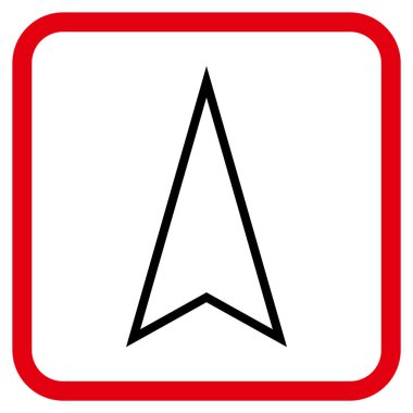 İşaretçi vektör simgesi bir çerçeve içinde yukarı