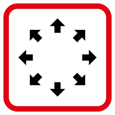 Radyal oklar bir çerçeve içinde simge vektör