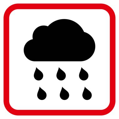 Yağmur bulutu vektör simgesi bir çerçeve içinde