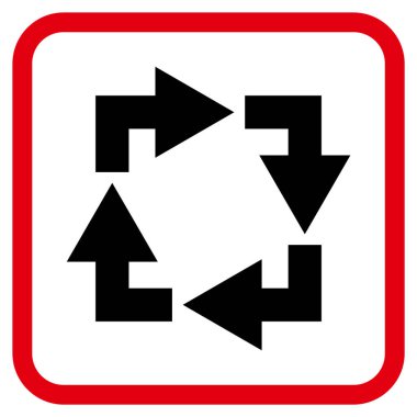 Geri dönüşüm vektör simgesi bir çerçeve içinde