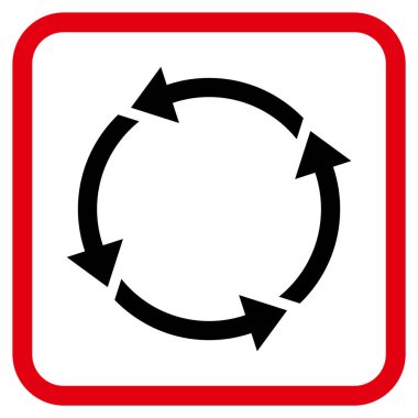 Geri dönüşüm vektör simgesi bir çerçeve içinde