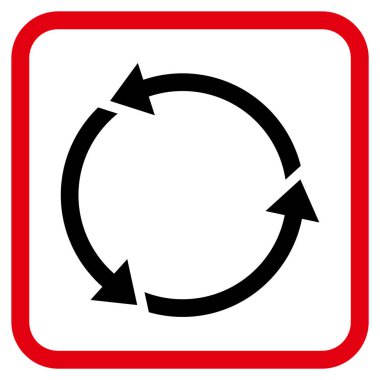 Geri dönüşüm vektör simgesi bir çerçeve içinde