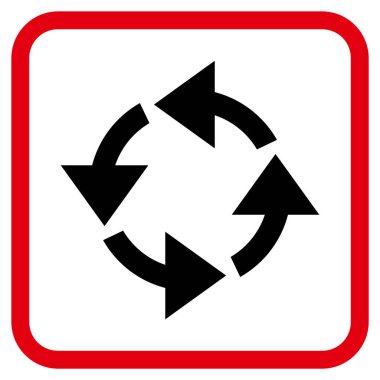 Geri dönüşüm vektör simgesi bir çerçeve içinde