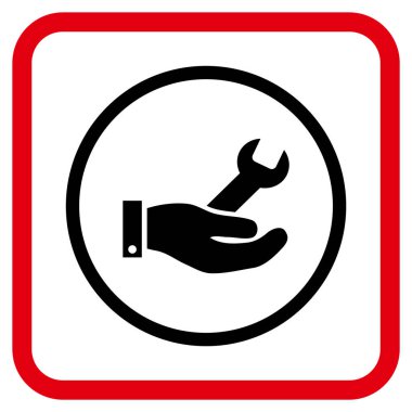 Onarım hizmeti vektör simgesi bir çerçeve içinde