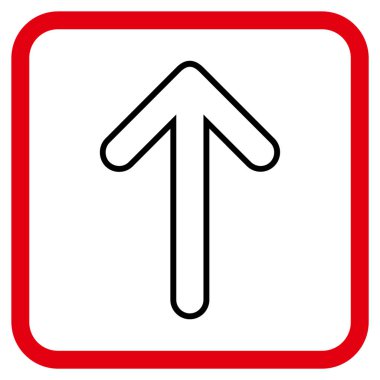 Vektör simgesi bir çerçeve içinde yukarı yönlü ok