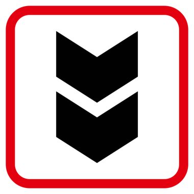 Vektör simgesi bir çerçeve içinde aşağı kaydır