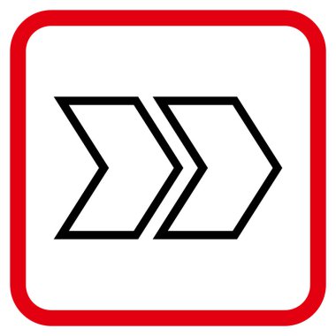 Üst karakter doğru vektör simgesi bir çerçeve içinde