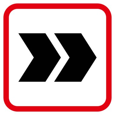 Üst karakter doğru vektör simgesi bir çerçeve içinde