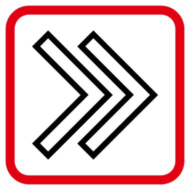 Üst karakter doğru vektör simgesi bir çerçeve içinde