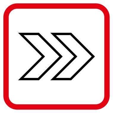 Üst karakter doğru vektör simgesi bir çerçeve içinde