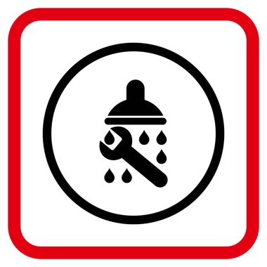 Duş sıhhi tesisat vektör simgesi bir çerçeve içinde