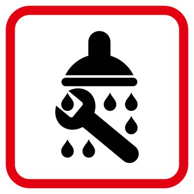 Duş sıhhi tesisat vektör simgesi bir çerçeve içinde