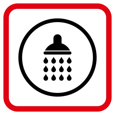 Duş vektör simgesi bir çerçeve içinde