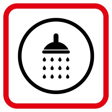 Duş vektör simgesi bir çerçeve içinde