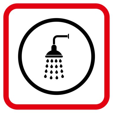 Duş vektör simgesi bir çerçeve içinde