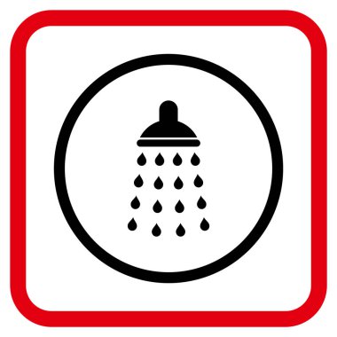 Duş vektör simgesi bir çerçeve içinde