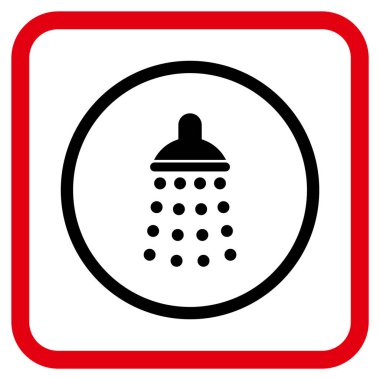 Duş vektör simgesi bir çerçeve içinde