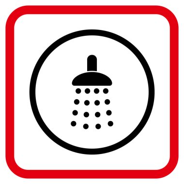 Duş vektör simgesi bir çerçeve içinde