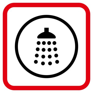Duş vektör simgesi bir çerçeve içinde