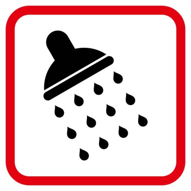 Duş vektör simgesi bir çerçeve içinde