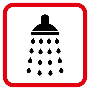 Duş vektör simgesi bir çerçeve içinde