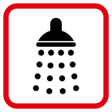 Duş vektör simgesi bir çerçeve içinde