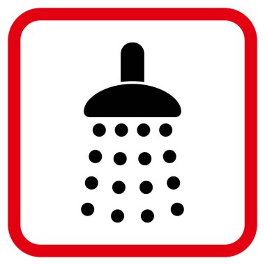 Duş vektör simgesi bir çerçeve içinde