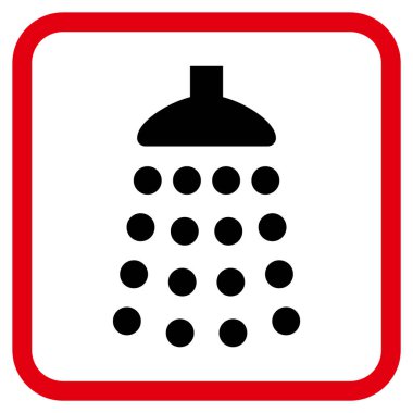 Duş vektör simgesi bir çerçeve içinde