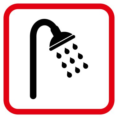 Duş vektör simgesi bir çerçeve içinde