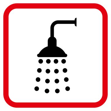 Duş vektör simgesi bir çerçeve içinde