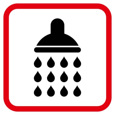 Duş vektör simgesi bir çerçeve içinde