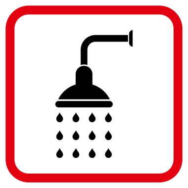 Duş vektör simgesi bir çerçeve içinde