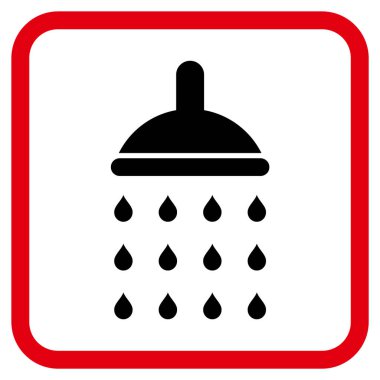 Duş vektör simgesi bir çerçeve içinde