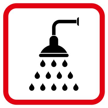 Duş vektör simgesi bir çerçeve içinde