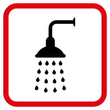 Duş vektör simgesi bir çerçeve içinde
