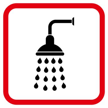 Duş vektör simgesi bir çerçeve içinde